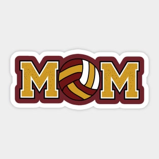 Volleyball Mom Gold and Maroon Sticker